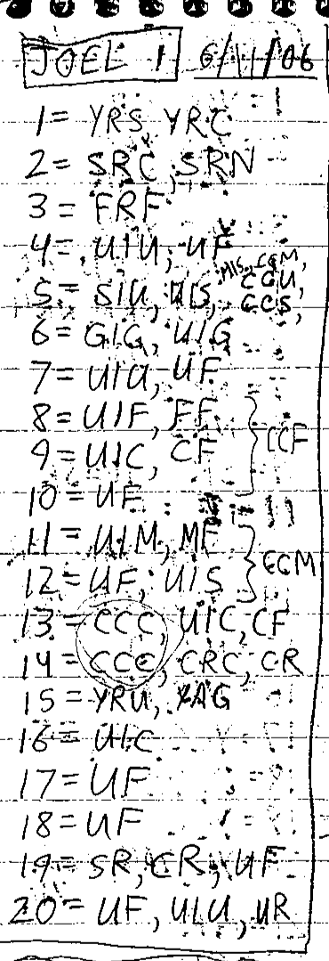 Handwritten study of Joel 1