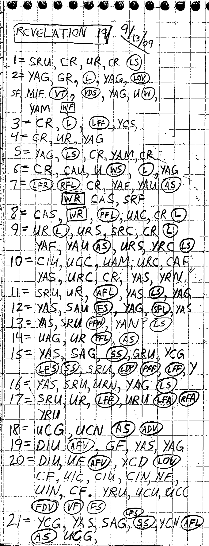 Handwritten study of Revelation 19